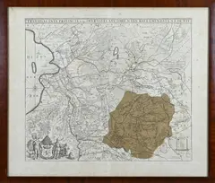 F. de Wit, Landkaart Overijssel, Handingekleurde gravure