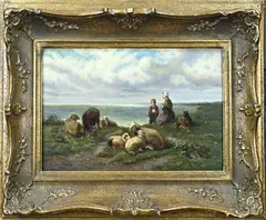 André Plumot, Kustgezicht, 1874, Olieverf op paneel