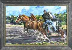 Kees v.d. Waals, Paardenspan concours, 2000, Olieverf op paneel