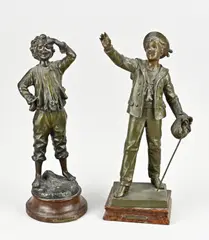 2x Antiek beeld, 1900