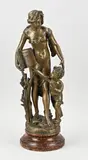 H 50 cm. by Antiek Frans compositie metalen figuur, sold Apr 2024