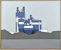 Klaas Bernink, Industrie Deventer, Acryl op linnen