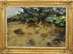 Piet van der Hem, 1885-1961, patrijzen, Olieverf op linnen
