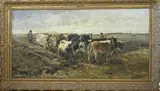 Willem George Frederik Jansen, Boeren met ossenspan, Olieverf op linnen