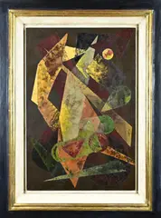 Wilhelm Imkamp, Kubistische voorstelling, Olieverf op paneel