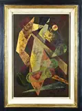 Wilhelm Imkamp, Kubistische voorstelling, Olieverf op paneel