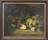 Theo Goedvriendt, Stilleven paddenstoelen, Olieverf op paneel