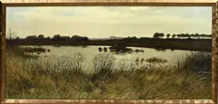 Buurse meer by Groot werk van Gerard Krol, Olieverf op paneel, sold Jan 2024