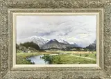 Alois Arnegger, Zuid Duits berglandschap, Olieverf op linnen