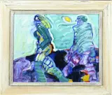 Twee wandelende figuren by Paula Nieuwenhuis-Thies, Olieverf op linnen, sold Jan 2024