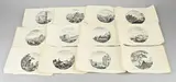 Gravures by 12x F.L.D.Ciartres, Twaalf stuks 17e eeuwse landschap gravures van Stefano Della Bella + F.L.D, sold Jan 2024