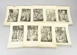 9x Ets met monogram, 1618 - 1619, Negen antieke etsen uit 1618 - 1619