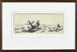 Melkboer op zandpad by Nadruk Rembrandt van Rijn, Ets op papier, sold Jan 2024
