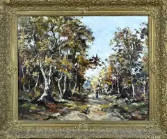 Jan van Vuuren, Wandelaar op zandpad, Olieverf op linnen