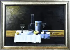 Henk Poeder, Stilleven, Olieverf op paneel