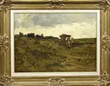 Frans Langeveld, Landwerker met paardenkar, Olieverf op linnen