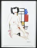 T. Wesselman, Naakte vrouw, Litho