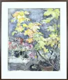 Frida Holleman, Balkon, Aquarel op papier