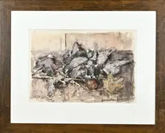 Otto B. de Kat, '86, Herfst stilleven, Aquarel op papier