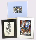 Drie werken van Eef de Weerd, Figuren compositie, Gemengde techniek op papier
