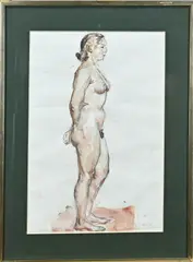 Edith Elizabeth Pijpers, Vrouwelijk naakt, Aquarel op papier