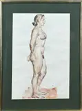 Edith Elizabeth Pijpers, Vrouwelijk naakt, Aquarel op papier