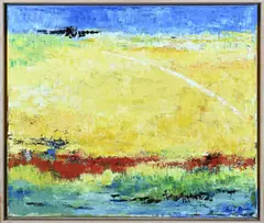 Hidde Bouman, Geabstraheerd landschap, Olieverf op linnen