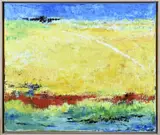 Hidde Bouman, Geabstraheerd landschap, Olieverf op linnen