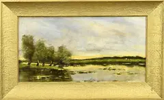 W. Mauve, Landschap, Olieverf op linnen