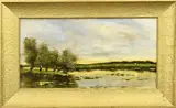W. Mauve, Landschap, Olieverf op linnen