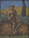 Verso Rosenthal, Naakte man in landschap, 1984, Olieverf op linnen