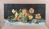 Th. den Hartogh, Gemberpot met bloemen, Olieverf op paneel