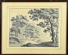 A. Waterloo, Jager in landschap, 1822, Sepia op papier