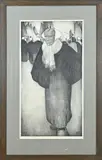 Willem v.d. Berg, Volendamse vissersvrouw, Lithografie op papier
