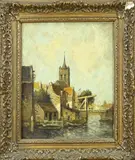 Willem Horsman, Hollands havengezicht, Olieverf op linnen