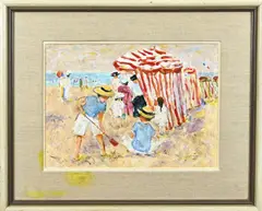 Monogram J.P., Strandgezicht, Olieverf op paneel