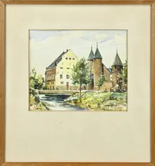 J.H. Gelink, Maastricht, Aquarel op papier
