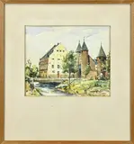 J.H. Gelink, Maastricht, Aquarel op papier