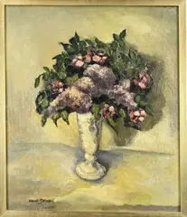 Karel Colnot, Vaas met bloemen, Olieverf op paneel