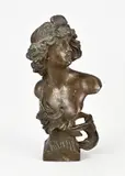 1900 by Duitse compositie metalen jugendstil Iffland buste, sold Jan 2024