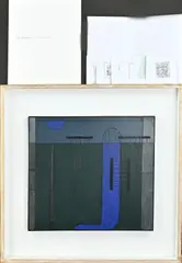 Bernardus Everhardus Akkerman, Abstract + schetsen + boek, Zestien schetsen op papier + boek Ben Akkerman + acryl abstract figuratief op canvas board