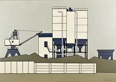 Klaas Bernink, Industrie Deventer, Acryl op linnen
