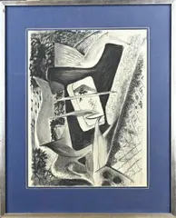 Monogram P.O., Abstract, Houtskool op papier