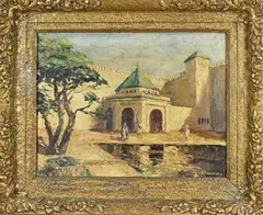 A. Timmermans, Oosterse stadswal, Olieverf op linnen