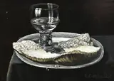 C. Cornelisz, Stilleven met roemer en oesters, Olieverf op paneel
