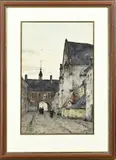 J. Weiland, Stadsgezicht met nonnen, Aquarel op papier