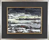Berry Brugman, Winters landschap, Olieverf op paneel
