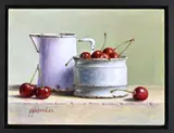 Hans Habraken, Stilleven met kersen, 1946, Olieverf op paneel