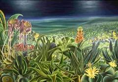 Bas Kloens, Landschap met vegetatie, Olieverf op linnen