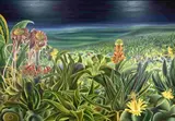 Bas Kloens, Landschap met vegetatie, Olieverf op linnen